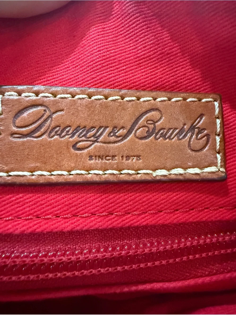 Dooney & Bourke Ostrich Embossed Leather Crossbody Bag Cognac Brown
